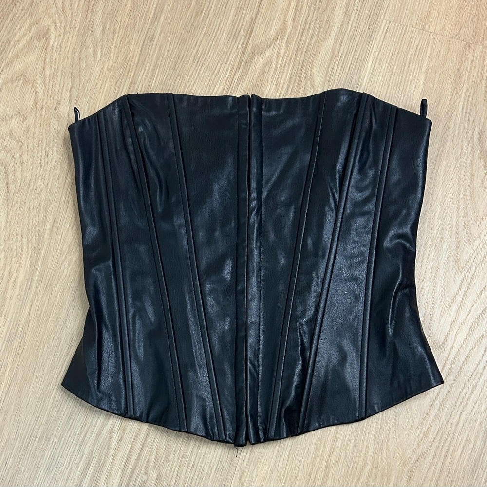 Zara Faux Leather Corset Top XS - Picture 6 of 15